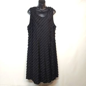 CJ Banks Women's Black Eyelash Layered Dress Size 16/18W NWT